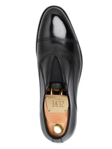 Caven Slip-On Oxford  - Solid Black Leather
