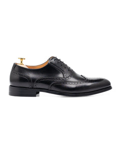 ClassicOxfordBrogueWingtipBlackLaceUpSide - Zeve