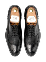 ClassicOxfordBrogueWingtipBlackLaceUpTop - Zeve