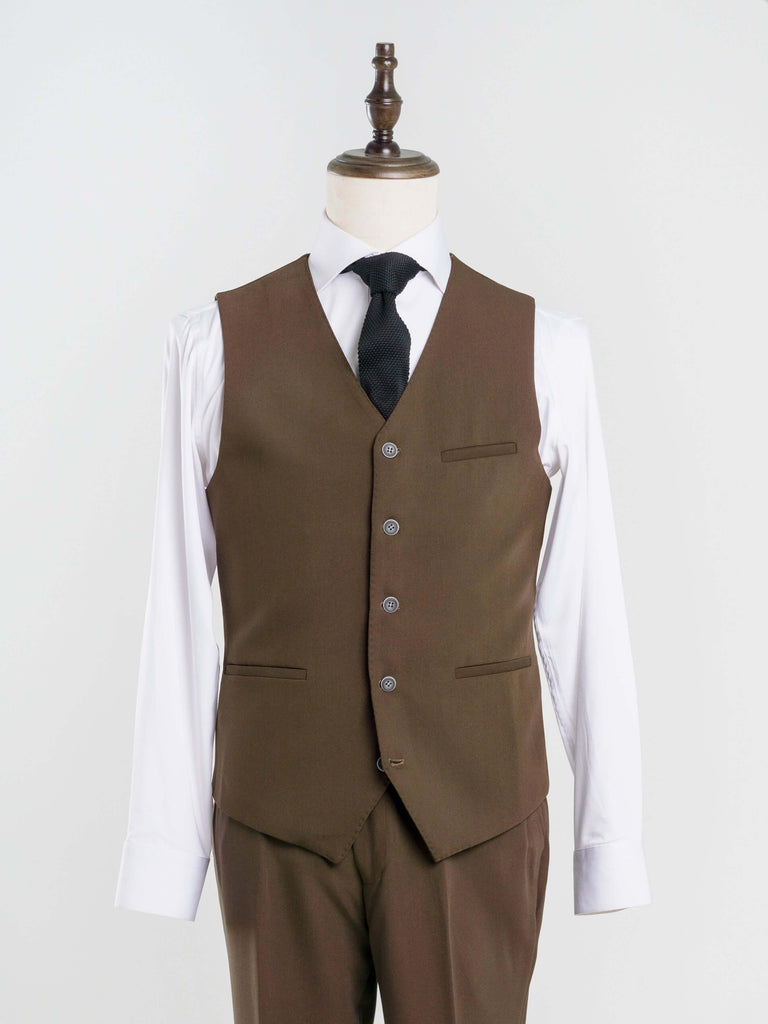 naco　original side button vest brown Brown Button Down Mohair Knitted Vest