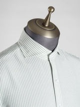 Collar-Seersucker-Striped-Shirt-SageGreen - Zeve