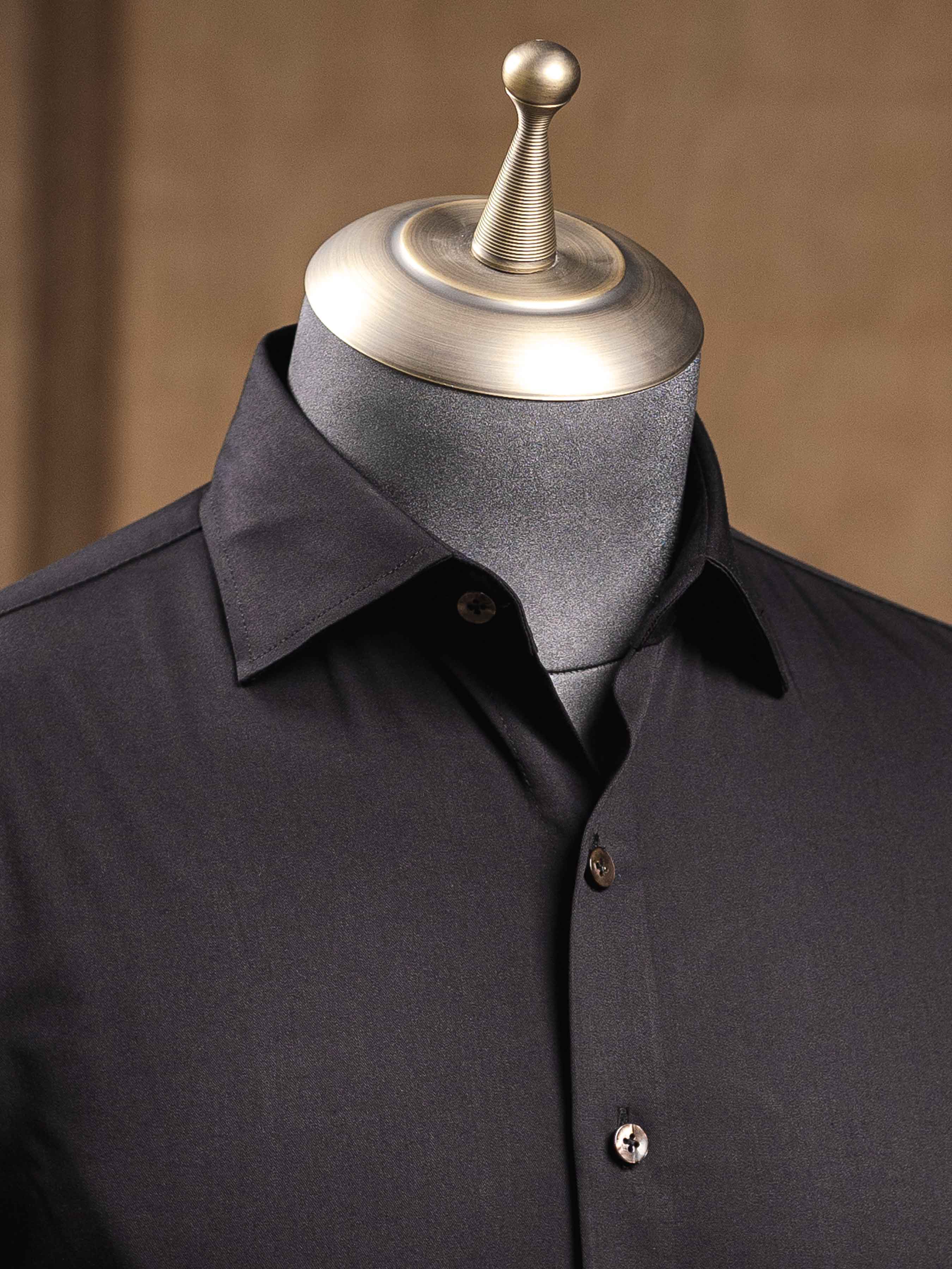 Capri Formal Shirt - Black Windsor Collar