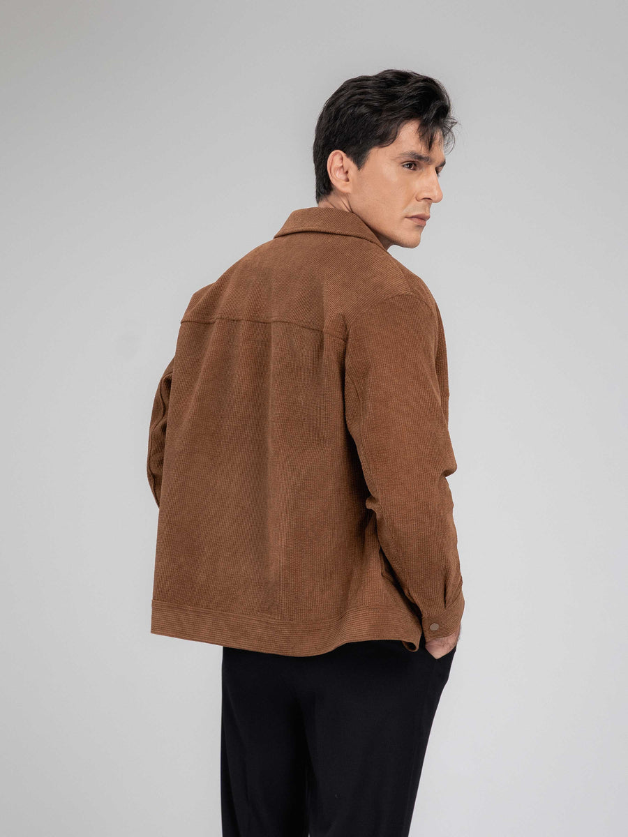 CorduroyJacketBrownBack - Zeve
