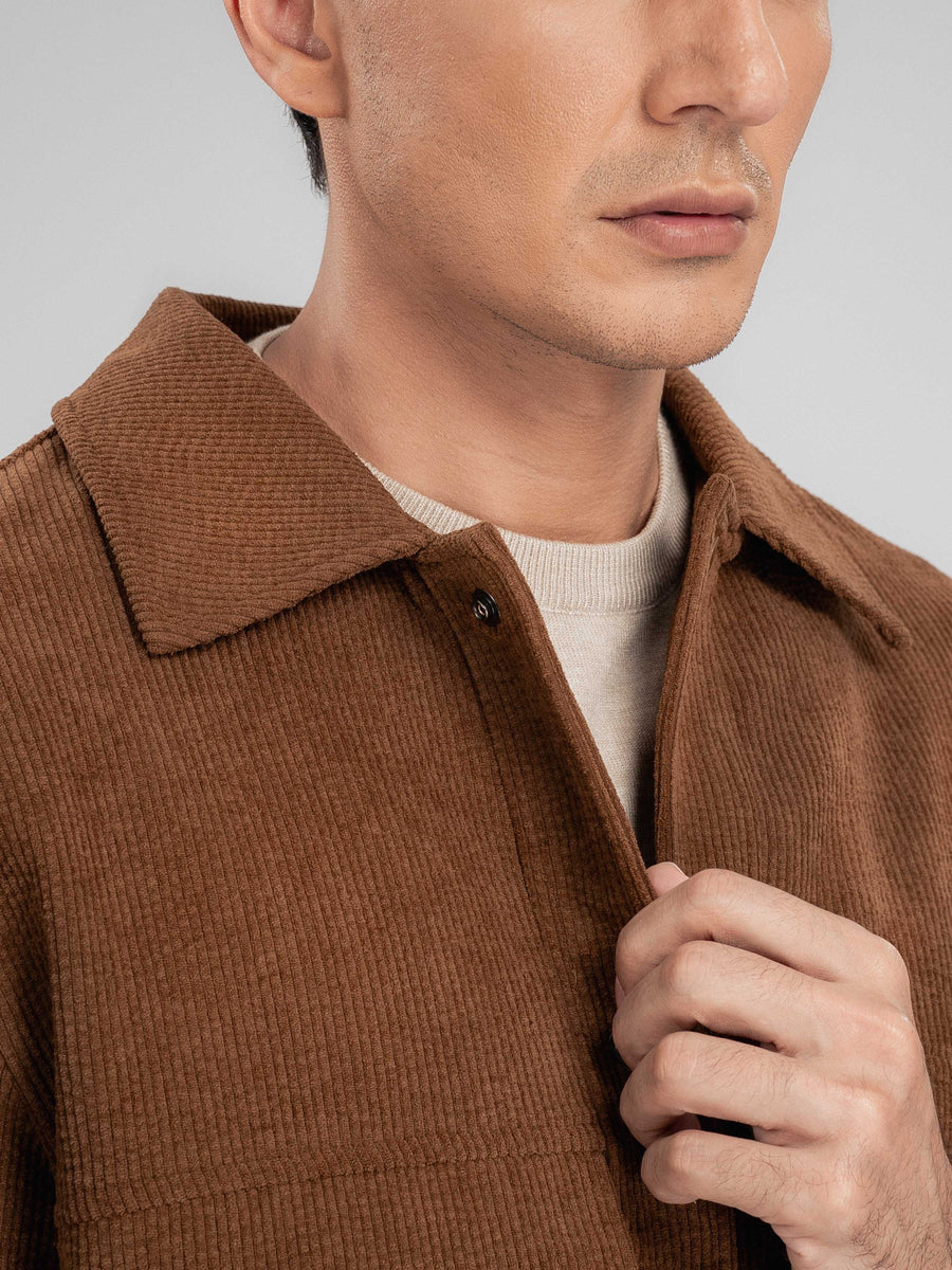 CorduroyJacketBrownCollar - Zeve