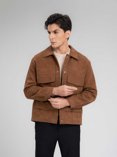 CorduroyJacketBrownHalf - Zeve