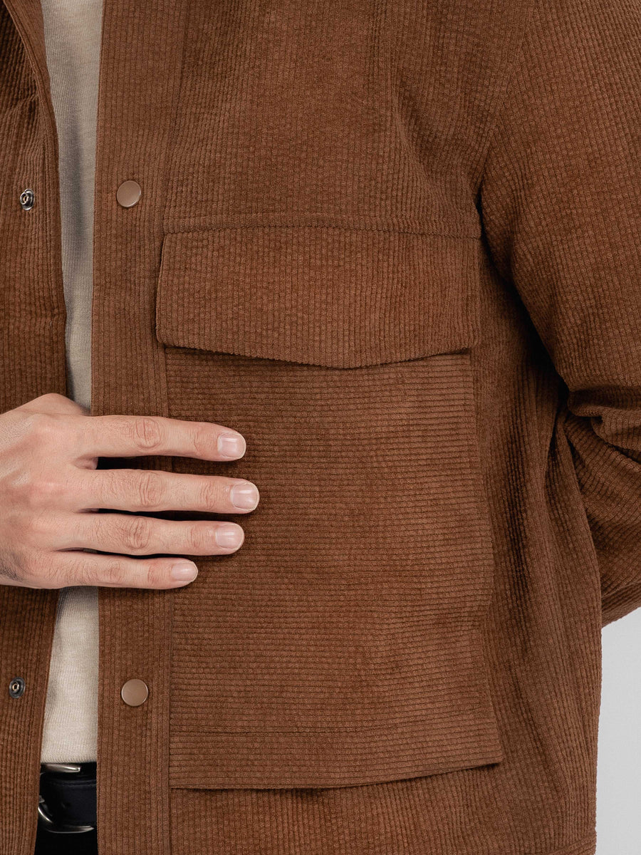 CorduroyJacketBrownPocket - Zeve