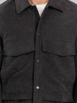 CorduroyJacketDarkGreyButton - Zeve