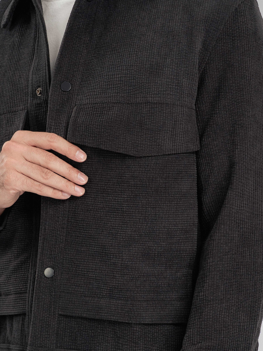 CorduroyJacketDarkGreyPocket - Zeve