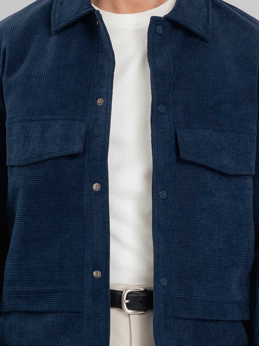CorduroyJacketNavyButton - Zeve
