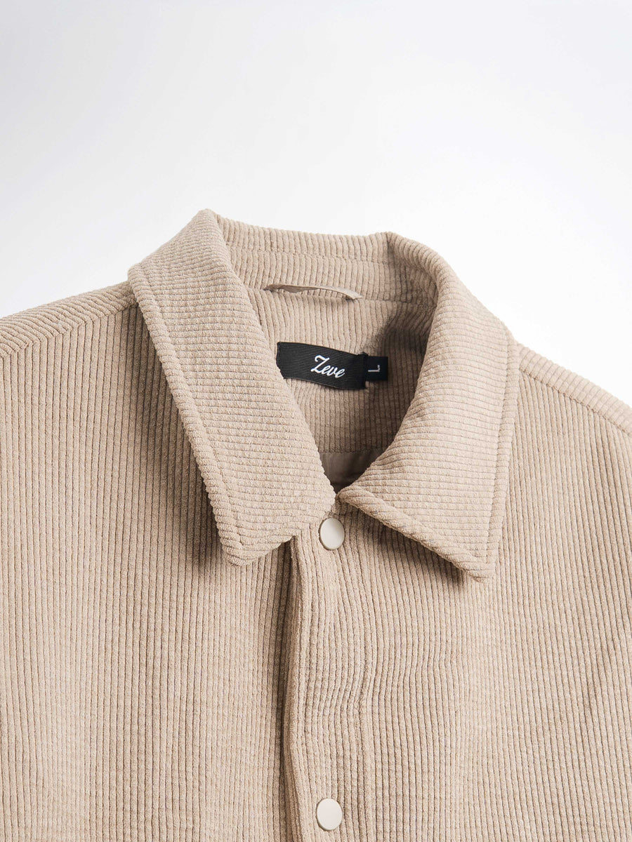 CorduroyJacketTaupeCollar - Zeve