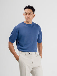 Dany-Round-Neck-Tee-Steel-Blue_01 - Zeve