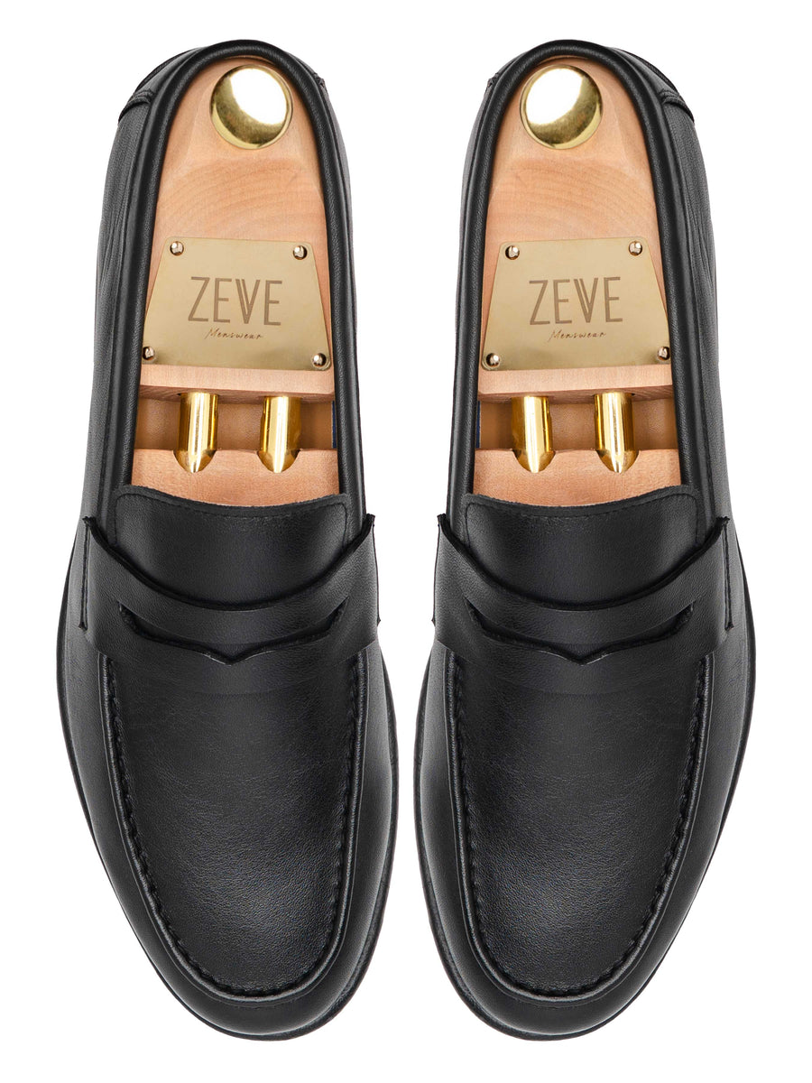 Darien Penny Loafer - Black Leather