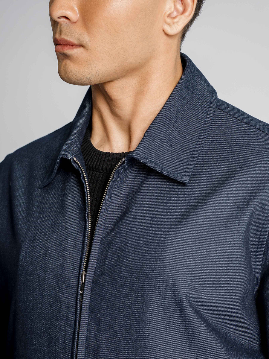 DenimBomberJacketAshBlueCollar - Zeve
