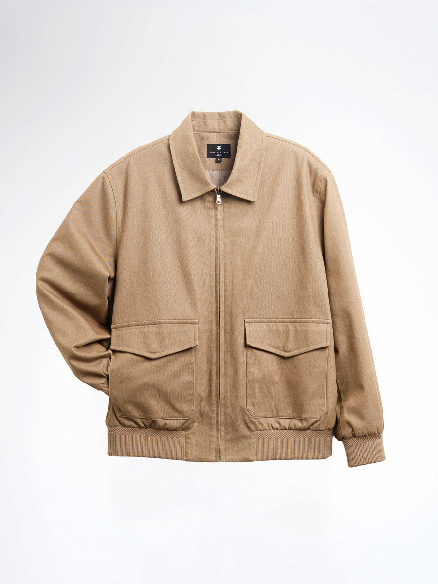 DenimBomberJacketKhakisPose - Zeve
