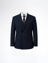 Double Breasted Suit Blazer - Deep Blue Plain (Slim Fit)