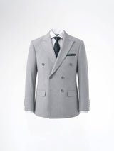 Double Breasted Suit Blazer - Light Grey (Slim Fit)