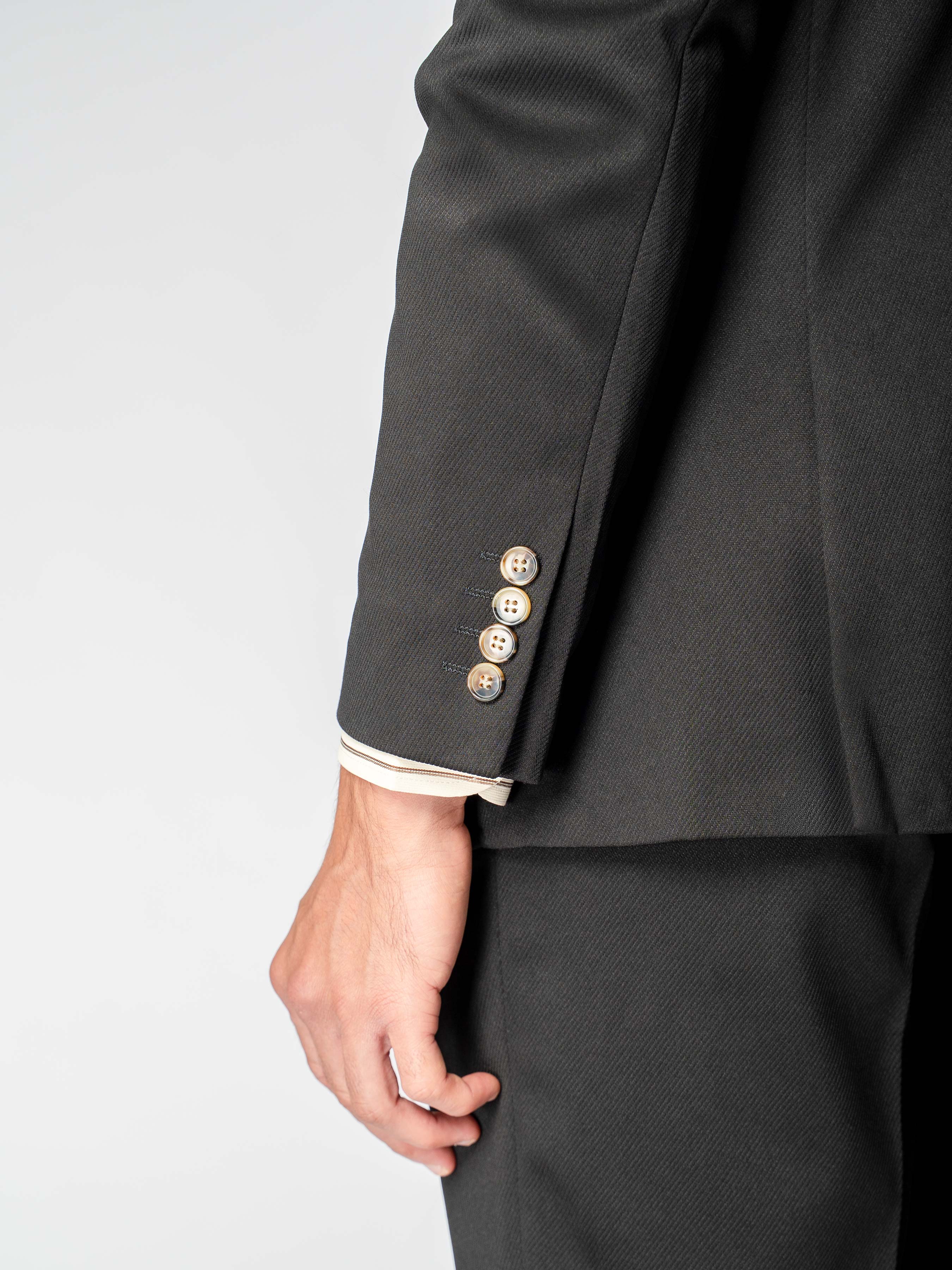 Double Breasted Suit Blazer – Onxy Black (Peak Lapel)
