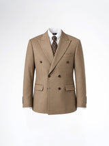 Double Breasted Suit Blazer - Ash Khaki (Regular Fit)