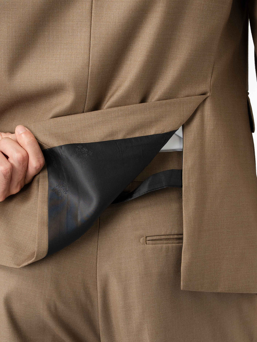 Double Breasted Suit Blazer - Ash Khaki (Regular Fit)