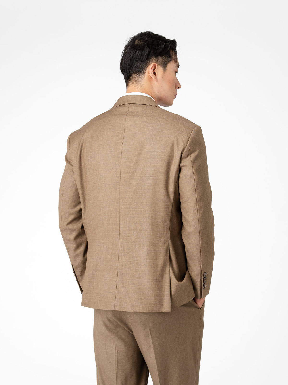 Double Breasted Suit Blazer - Ash Khaki (Regular Fit)