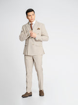 DoubleBreastedSuitBlazerAshSand_PeakLapel_Fullbody2 - Zeve
