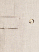 DoubleBreastedSuitBlazerAshSand_PeakLapel_Material - Zeve