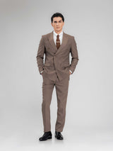 DoubleBreastedSuitBlazerBrownPinstripesPeakLapelFull1 - Zeve