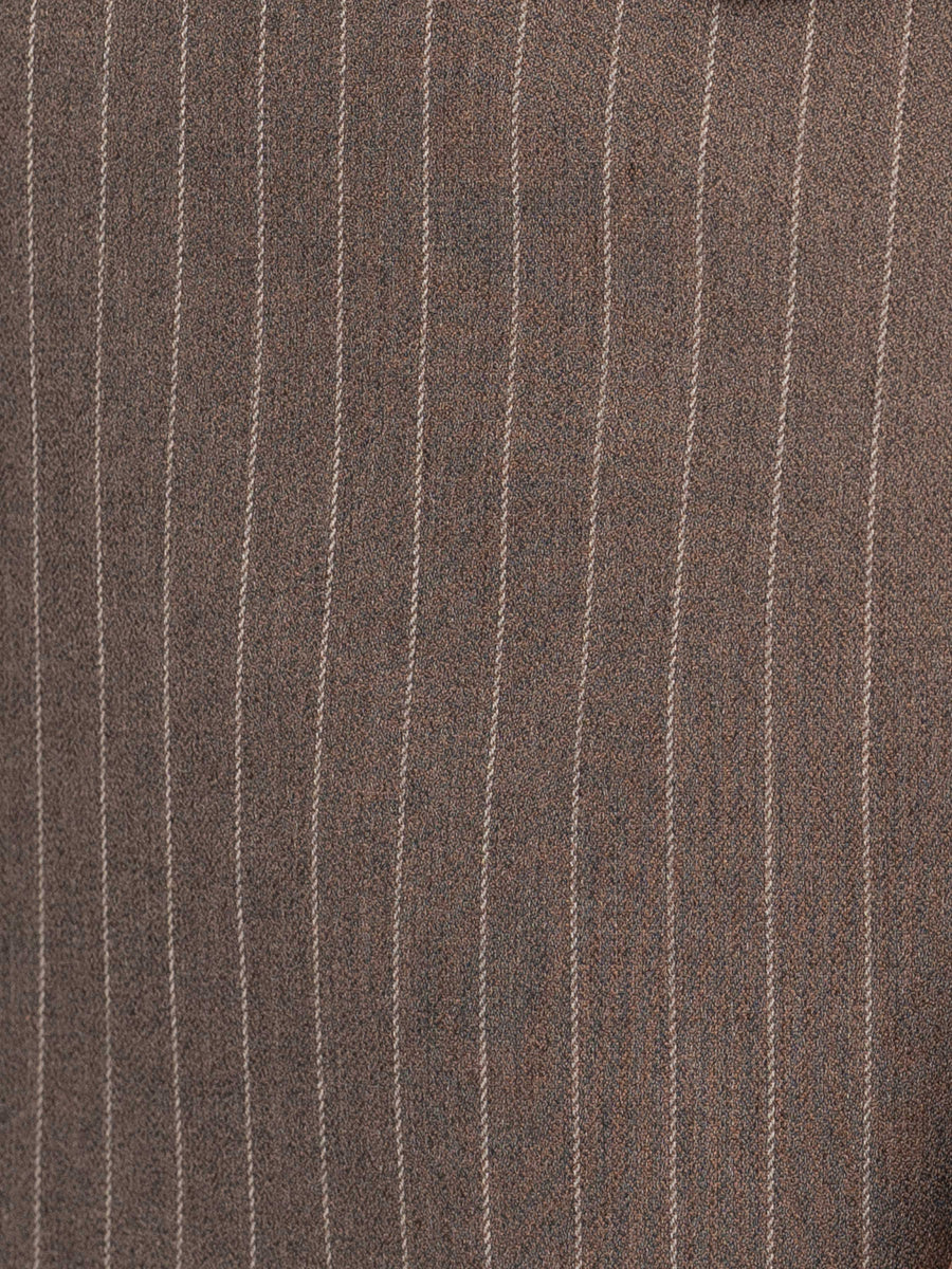 DoubleBreastedSuitBlazerBrownPinstripesPeakLapelMaterial - Zeve