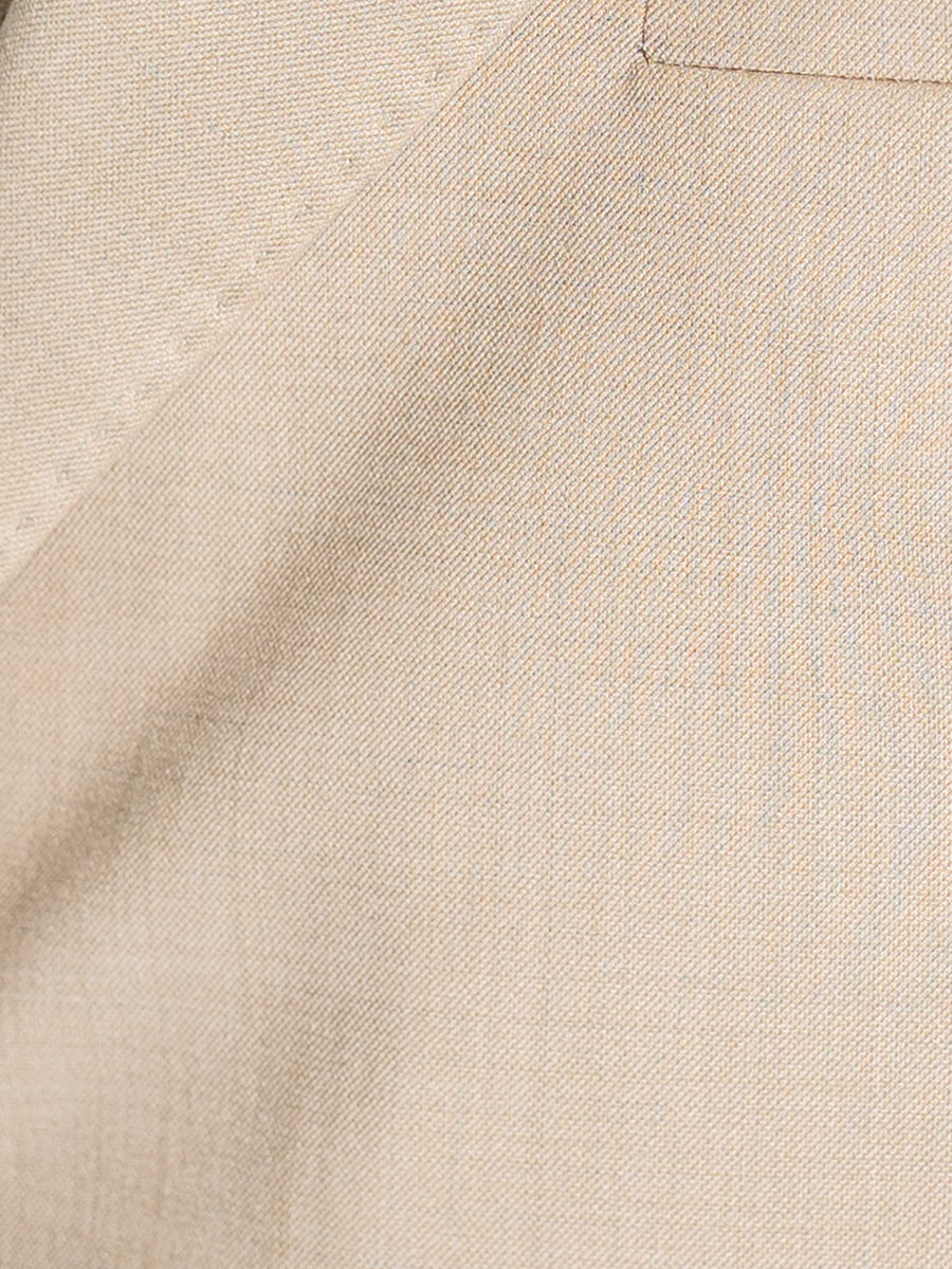DoubleBreastedSuitBlazerCreamBeigePlain_PeakLapel_Material - Zeve