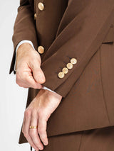 DoubleBreastedSuitBlazerDarkBrownGoldAccent_PeakLapel_10 - Zeve