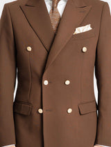 DoubleBreastedSuitBlazerDarkBrownGoldAccent_PeakLapel_11 - Zeve