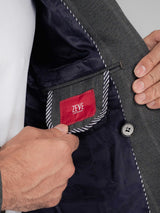 DoubleBreastedSuitBlazerDarkGreyWideStripesPeakLapelInsidePocket - Zeve