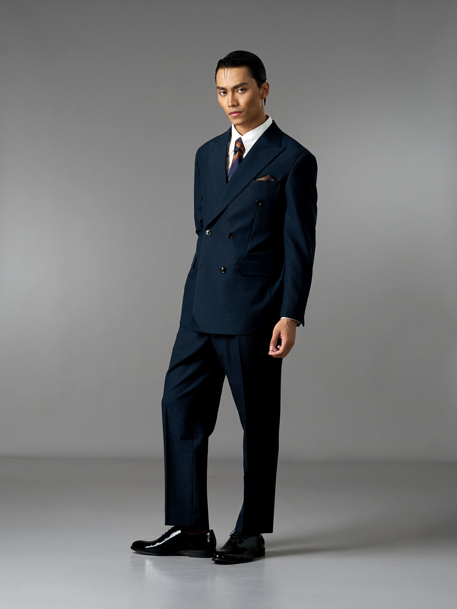 Double Breasted Suit Blazer - Deep Navy (Regular Fit)