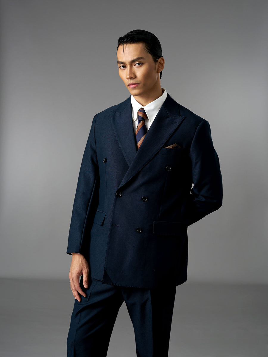 Double Breasted Suit Blazer - Deep Navy (Regular Fit)