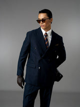 Double Breasted Suit Blazer - Deep Navy (Regular Fit)