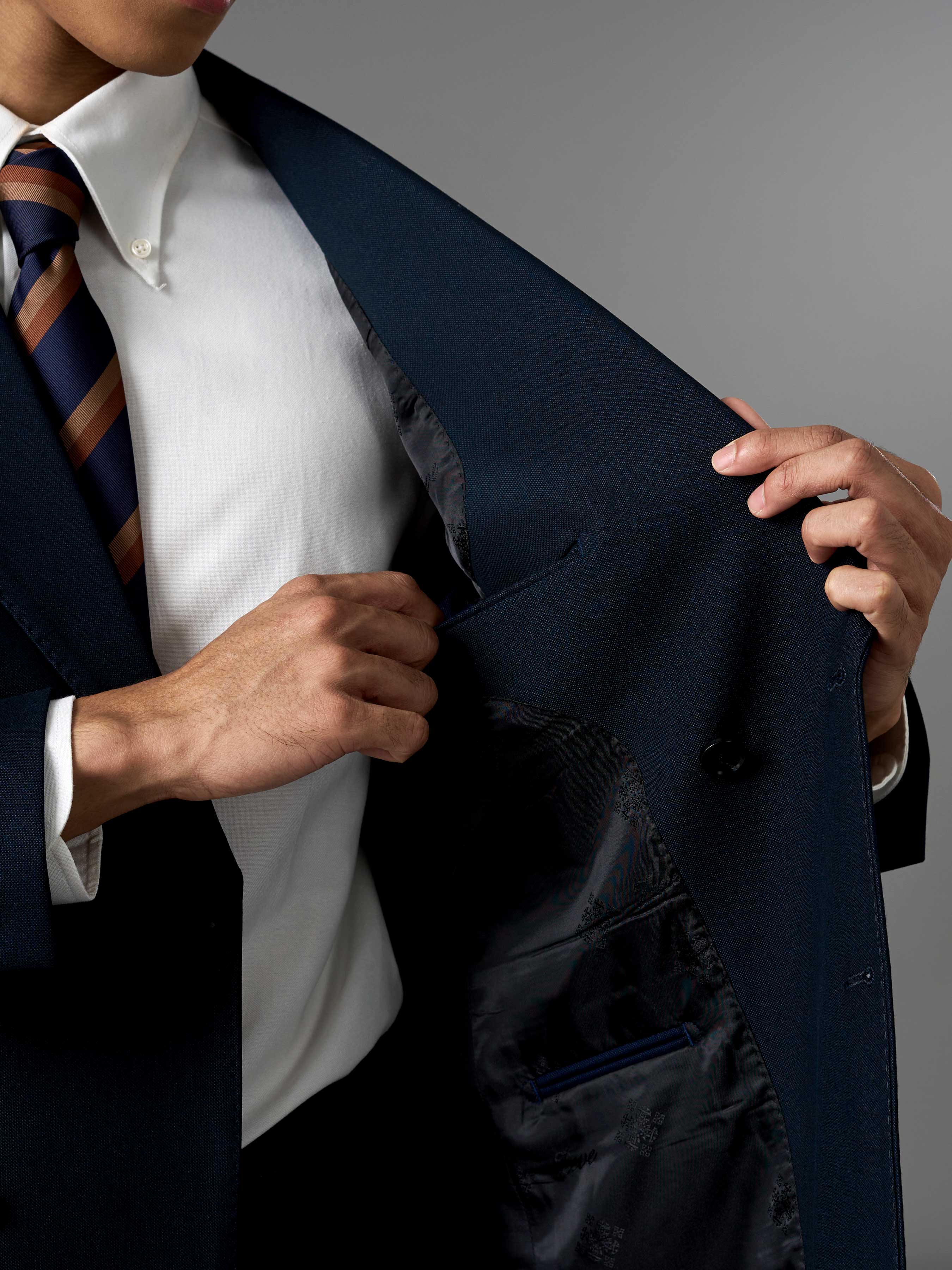 Double Breasted Suit Blazer - Deep Navy (Regular Fit)