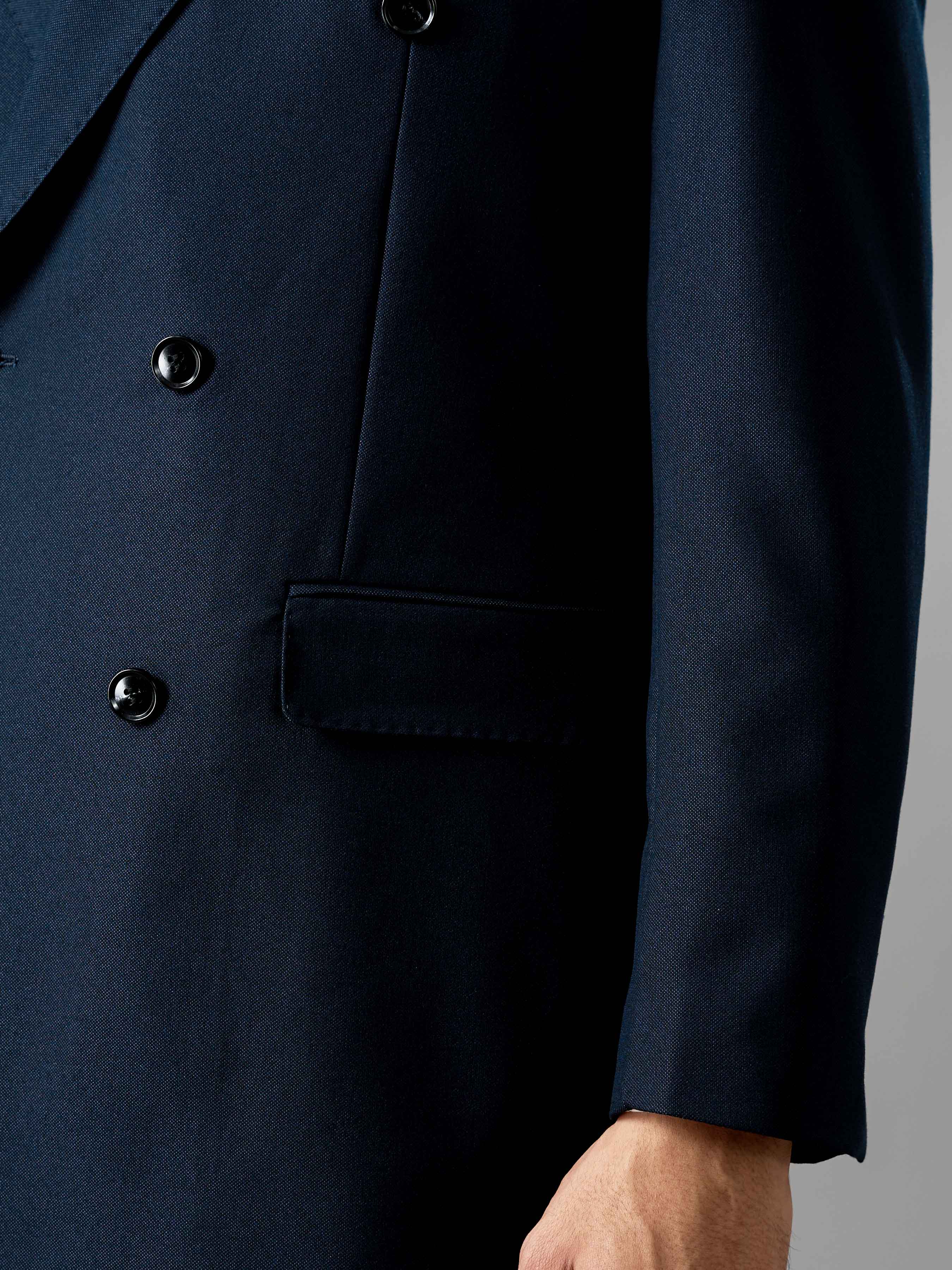 Double Breasted Suit Blazer - Deep Navy (Regular Fit)
