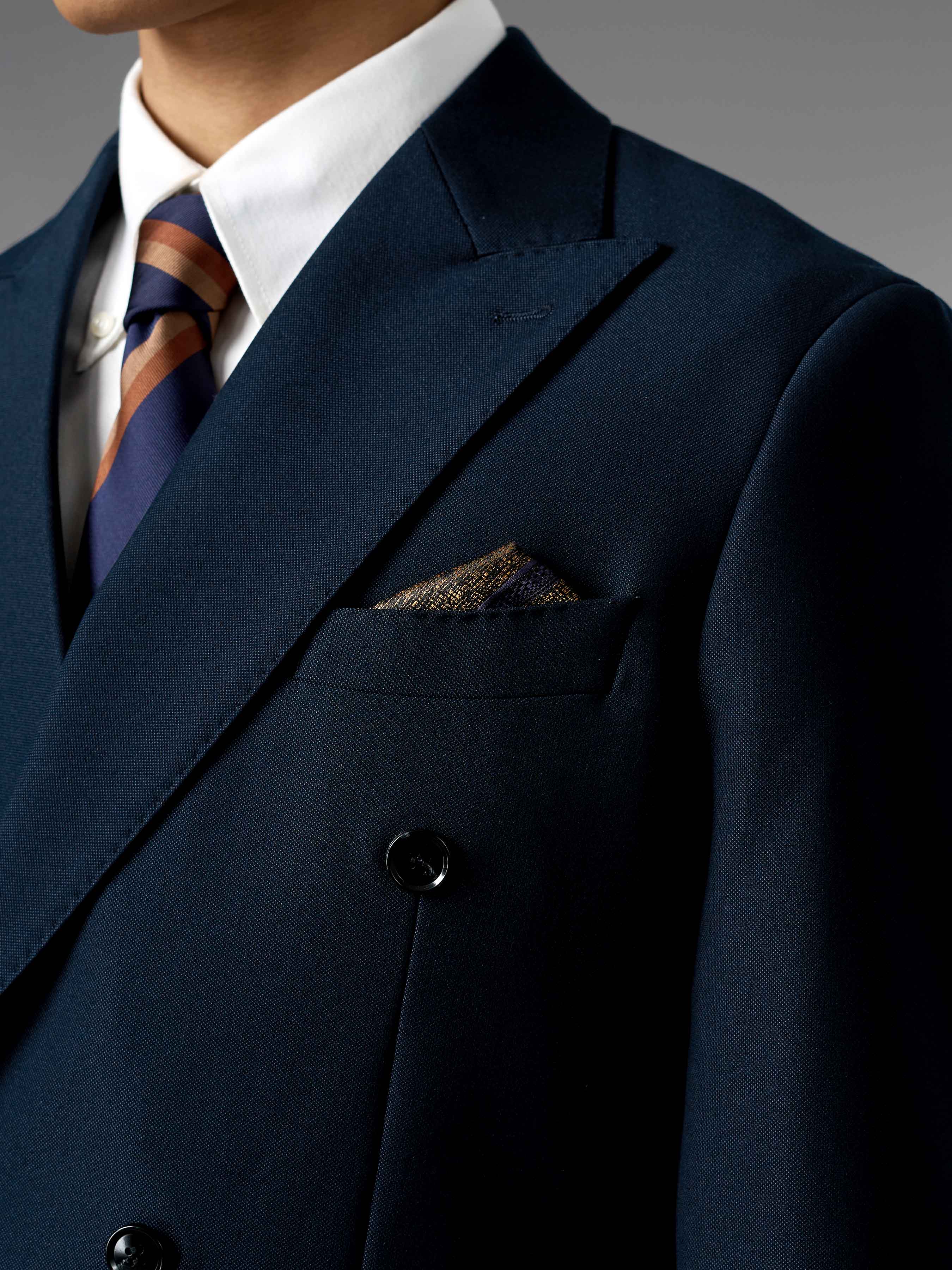 Double Breasted Suit Blazer - Deep Navy (Regular Fit)