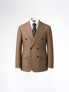 Double Breasted Suit Blazer - Golden Khaki (Regular Fit)