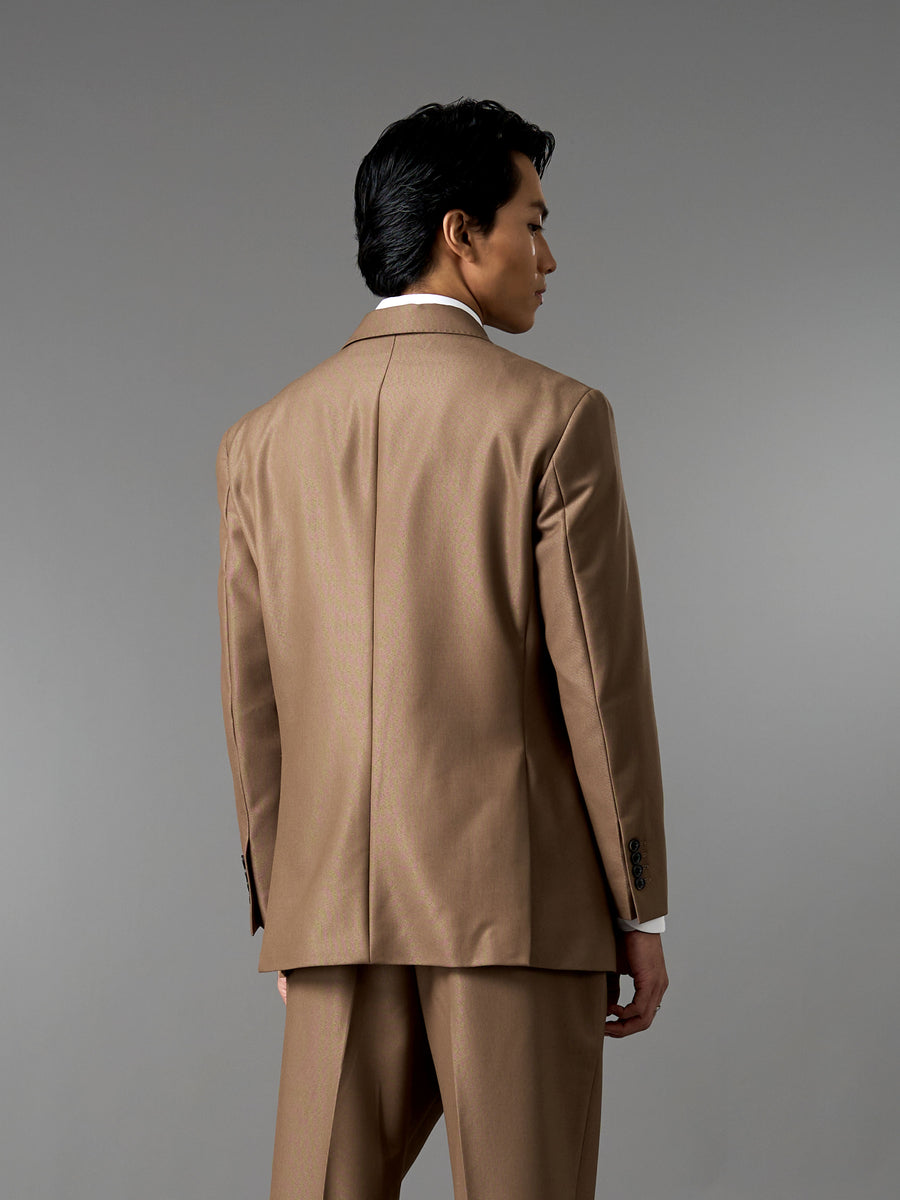 Double Breasted Suit Blazer - Golden Khaki (Regular Fit)