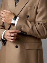 Double Breasted Suit Blazer - Golden Khaki (Regular Fit)
