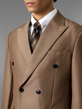 Double Breasted Suit Blazer - Golden Khaki (Regular Fit)