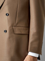 Double Breasted Suit Blazer - Golden Khaki (Regular Fit)