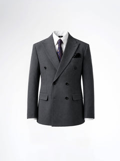 Double Breasted Suit Blazer - Graphite Grey (Regular Fit)