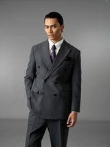 Double Breasted Suit Blazer - Graphite Grey (Regular Fit)