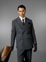 Double Breasted Suit Blazer - Graphite Grey (Regular Fit)
