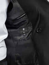 DoubleBreastedSuitBlazerJetBlackGoldAccent_PeakLapel_11 - Zeve