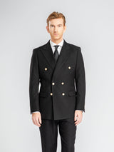 DoubleBreastedSuitBlazerJetBlackGoldAccent_PeakLapel_12 - Zeve