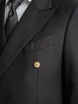 DoubleBreastedSuitBlazerJetBlackGoldAccent_PeakLapel_7 - Zeve