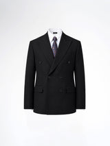 Double Breasted Suit Blazer - Midnight Black (Regular Fit)